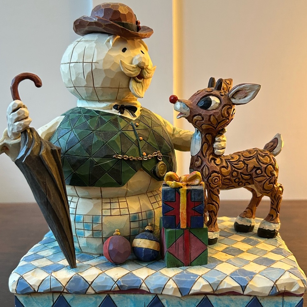 Jim Shore Rudolph and Sam the Snowman Figurine
